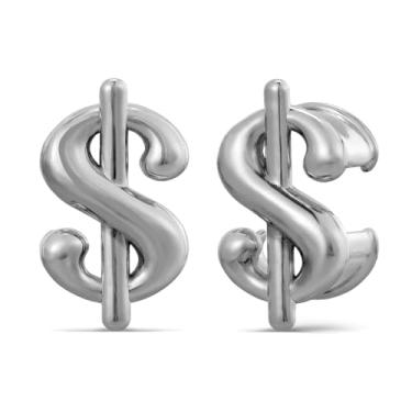 Imagem de ERKUOO Túneis de orelha modernos alargadores duplos alargadores de orelha com símbolo de dinheiro esticadores de orelhas esticadas piercing joias para mulheres homens 2G a 25 mm, 2g=6mm, Metal, Sem