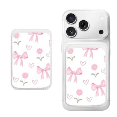 Imagem de Porta-cartão magnético para iPhone, capa fina de couro PU, capa para cartão, capa traseira para cartão, acessório de telefone fofo