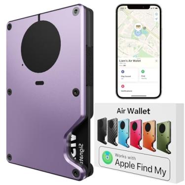 Imagem de Carteira Air para homens com chip AirTag integrado, funciona com Apple Find My (apenas iOS), rastreie suas carteiras, carteira minimalista fina para homens, carteira masculina RFID, porta-cartão de