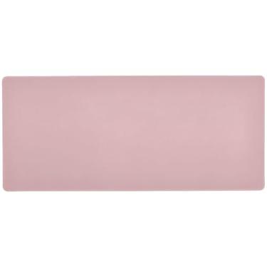 Imagem de Mouse pad de mesa de cor lisa rosa liso, mousepad grande, 80 x 30 cm, superfície durável para movimentos precisos do mouse, base antiderrapante