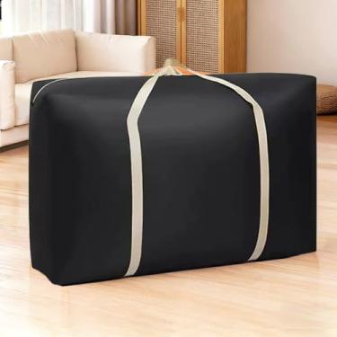 Imagem de Pacote com 2 sacos de embalagem de grande capacidade, cobertor de roupas impermeável, bolsa de mudança, tecido, tecido não tecido, bolso de pele de tecido não tecido - preto