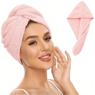 Imagem de 1 pacote de turbantes de secagem de cabelo de microfibra, secagem rápida