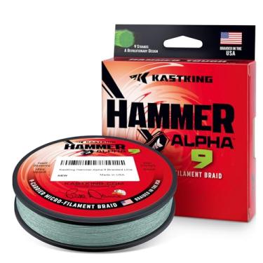 Imagem de KastKing Linha de pesca trançada Hammer Alpha 9, verde musgo, 4,5 kg, 9 fios, 9 fios