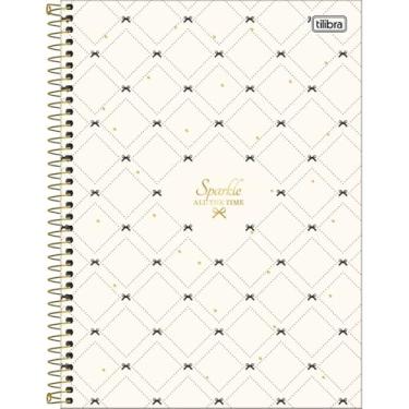 Imagem de Caderno West Village Universitário Espiral TILIBRA - 1M 80 Folhas (Fundo Bege Laço)