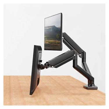 Imagem de BEGWVDJTP Tela de braço de monitor para 2 telas Suporte de montagem de mesa com 2 braços para monitores de 33.0 cm - 81.3 cm 2-8kg suporta ajuste de 360°