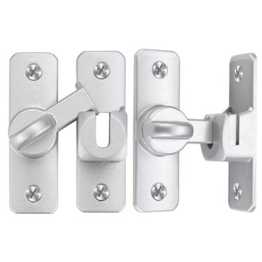 Imagem de JAX JIADAXIN 2 peças de fechadura de porta de celeiro, trava de ferrolho de porta de aço inoxidável para armário, jardim, banheiro, galpão, garagem, animal de estimação, janela, prata