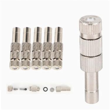 Imagem de GQQGSHOP Kit de bicos de nebulização de latão de 50 peças para sistema de refrigeração, bocal push-in de baixa pressão de 6 mm com tela de filtro, bicos de neblina para sistema de resfriamento ao ar
