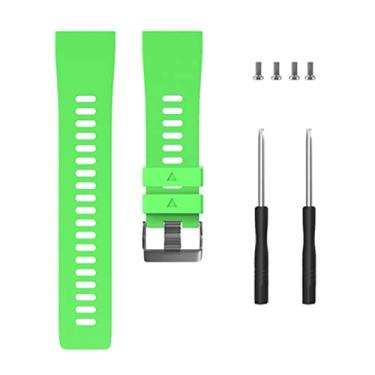 Imagem de BKUANE Pulseira de substituição pulseira de relógio pulseira de silicone pulseira macia para Garmin Forerunner 35 pulseira de relógio inteligente (cor: verde)