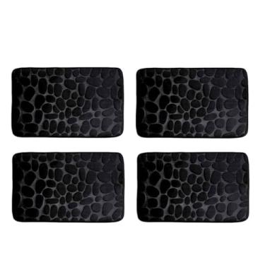 Imagem de Kit Tapete Soft Antiderrapante para Banheiro, Sala e Quarto com Diversas Cores 40cm x 60cm(KIT4-Preto)