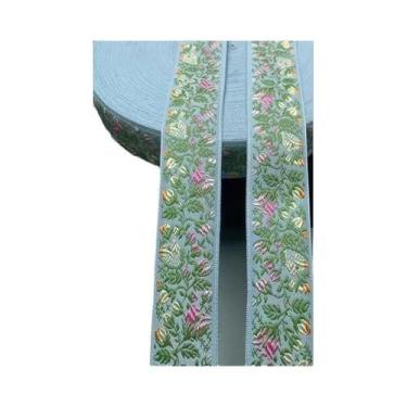 Imagem de Fita Decorativa Vintage Com Padrão Floral De Folhas, 25cm/3cm De Largu