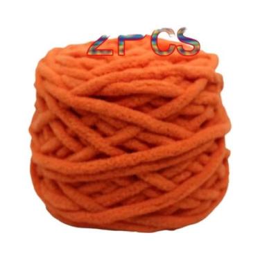 Imagem de Fio De Poliéster Macio E Grosso (2 Peças) Para Tricô Manual, Crochê, C