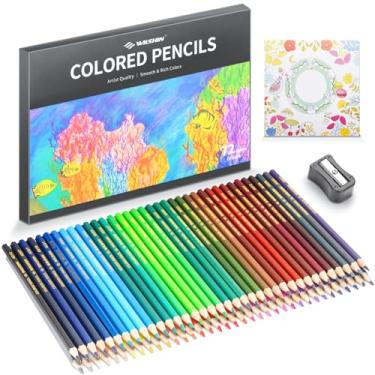 Imagem de WILSHIN Conjunto de lápis de colorir, 72 peças, lápis de colorir profissionais para adultos, livros de colorir de núcleo macio, artistas, esboços, lápis de desenho, materiais de desenho para adultos e