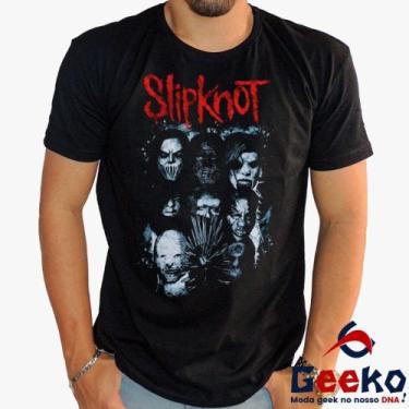Imagem de Camiseta Slipknot 100% Algodão Rock Geeko, Preto gola careca, P