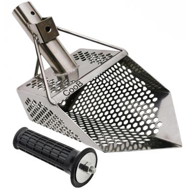 Imagem de CooB Detector de metais Sharky com pá de areia atualizada. Detector de tesouros de pá de areia, ferramenta de caça com detector de metais. Aço inoxidável de 1,5 mm, furos hexaedro de 7 mm