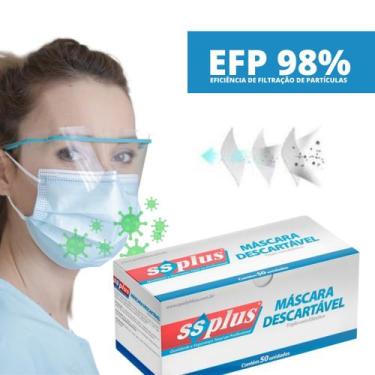 Imagem de Máscara Cirúrgica Descartável Tripla Camada c/ Clipe Nasal - Caixa c/ 