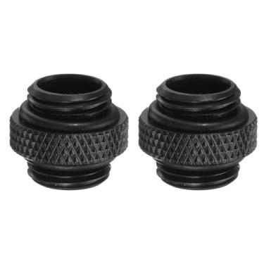 Imagem de Generic 2 peças adaptador de resfriamento de água G1/10.2 cm rosca macho para macho mini extensor encaixe de compressão resfriado a água cobre com anel de vedação para computador PC sistema de