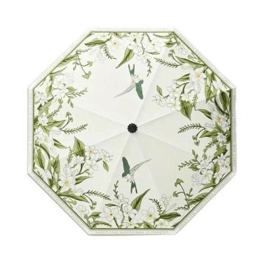 Imagem de Guarda-chuva Dobrável Com Estampa De Flores Românticas, Proteção UV UP