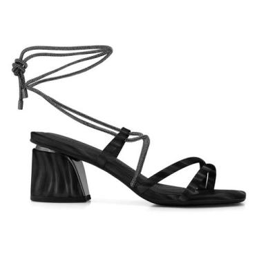 Imagem de Sandália Feminina Salto Médio Grosso Ramarim Preta, Preto, 36