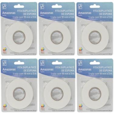 Imagem de Kit Fita Dupla Face De Espuma 1,8 cm x 3 Metros Com 6 Rolos - Purus Ut