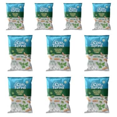 Imagem de 10 Pacotes Chips de Arroz Grão de Bico e Quinoa 40g Sabores (Ervas Finas)