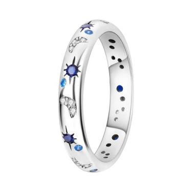 Imagem de Anel De Prata 925 Feminino Estrela Sol Borboleta Zircônia Joia De Noiv