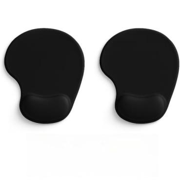 Imagem de Mouse Pad Preto Suporta Computador De Escritório Confortável(2un Mousepad Ergonomico)