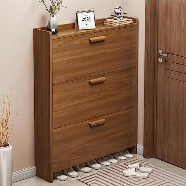 Imagem de Armário de armazenamento de sapatos multicamadas independente – suporte de sapatos estreito e à prova de poeira para entrada, organizador que economiza espaço com design de balde basculante