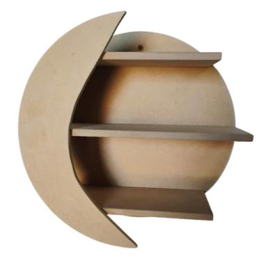 Imagem de Prateleira Meia Lua Decorativa 30X30 Feita a Mão para Parede Sala, Quarto,Ideal para Amantes de Decoração