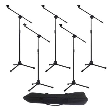 Imagem de Kit 5 Pedestal Microfone Girafa Ajustável Com Bag