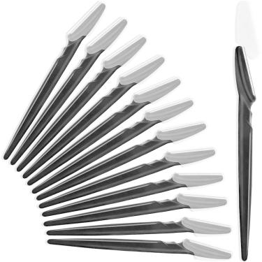 Imagem de Lâminas de barbear para sobrancelhas HFATMOS, esfoliante multiuso, 12 unidades