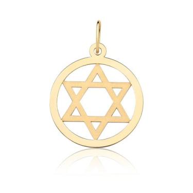 Imagem de Pingente Escudo Estrela De Davi Ouro Puro 18k P70 - MAEHLER Arte Em Jo