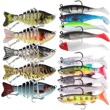 Imagem de Kit 15 iscas Artificiais 6 sessões, soft shad realista top - SWG, Colo