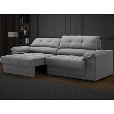 Imagem de Sofá com Carregador USB e Molas no Assento Retrátil Reclinável Mimo 2,50m Velosuede - NETSOFAS