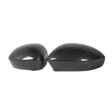 Imagem de Tampa do espelho retrovisor lateral da porta esquerda e direita, substituição compatível com Fiat 500 2007 2008 2009 2020(Carbon Fiber Style)