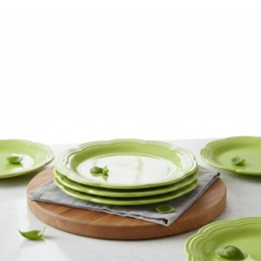 Imagem de PRATO FLOR RASO:2 Unidades Elegância e Versatilidade para Sua Mesa Posta (VERDE)