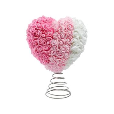 Imagem de Topo de árvore para o dos namorados, enfeites de design rosa, tema dos namorados, decoração de parede de casa e porta da frente