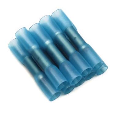 Imagem de Conectores de extremidade termorretrátil, 3 tamanhos, cabo de emenda de fio elétrico, terminais de crimpagem AWG 22-10 kit (azul, 50 peças)