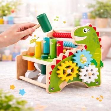 Imagem de Bancada Multifuncional Educativa Montessori com Ábaco, Relógio, Engren