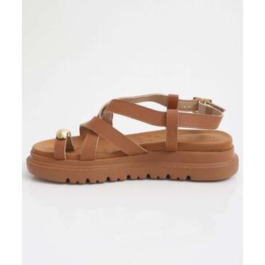 Imagem de Sandália Feminina Flatform Tiras Modare Caramelo-71106, Caramelo, 34