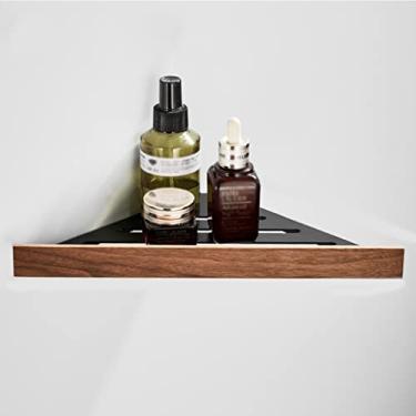 Imagem de Kit de acessórios de banho toalheiro dobrável de nogueira preta de luxo leve, barra de toalha, suporte de papel higiênico, kit de acessórios de banheiro montado na parede (cor: tripé único)