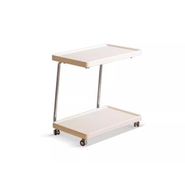 Imagem de ZXLPHA Mesa lateral de sofá, mesa lateral de madeira maciça, em forma de C, sala de estar, casa, branca, móvel, pequena, mesa de café, mesa lateral