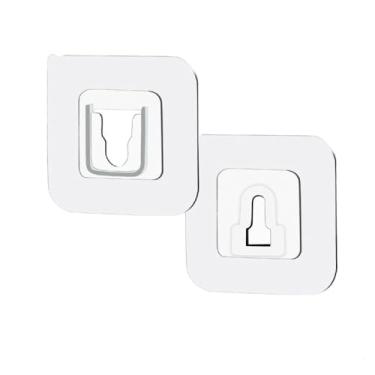 Imagem de NevStp 20/10/4 peças adesivo dupla face ganchos fortes gancho ventosa ventosa suporte de armazenamento de parede para cozinha, banheiro, quarto, 1 par