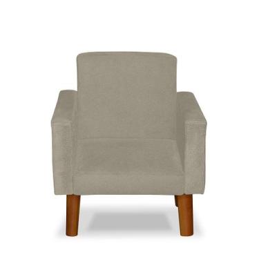 Imagem de Mini Poltrona Cadeira Infantil Nina de Criança Suede Bege Pés Palito -