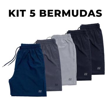 Imagem de Kit 5 Bermudas Masculinas Academia Treino Shorts Elástico Luzzoo-Masculino