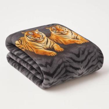 Imagem de Manta Microfibra Estampada Casal 180x200 Admirare, Tigre