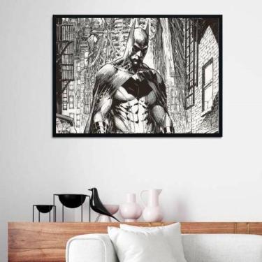 Imagem de Quadro Decorativo Desenho Batman Preto E Branco