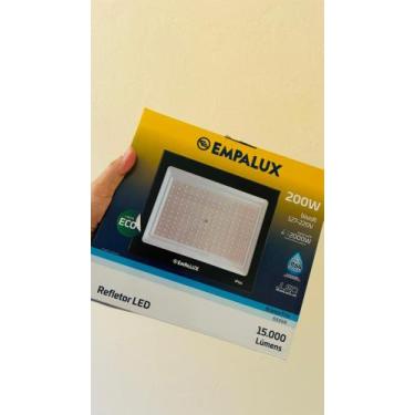Imagem de Refletor LED 200W Empalux IP66 Bivolt 6500K Luz Branco Frio Preto