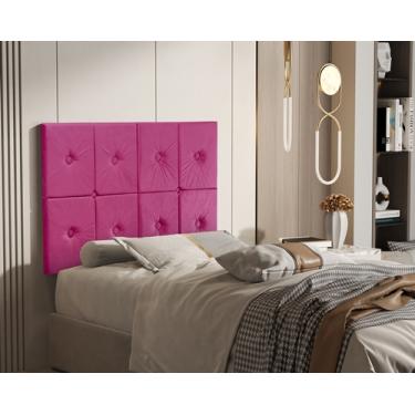 Imagem de Painel de Cama box Botão Solteiro 0,90 Elegance cor Pink - Comprar Moveis em Casa