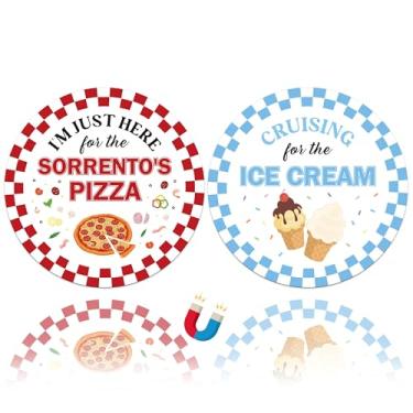 Imagem de JAPBOR Decorações de porta de cruzeiro magnético - 2 peças de ímã engraçado de cruzeiro de sorvete de pizza, adesivos magnéticos de geladeira com tema de comida, adesivos magnéticos de geladeira de