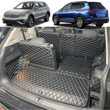 Imagem de 7DEEKEI Tapete de carga compatível com Volkswagen Tiguan 2018-2024 (apenas 7 lugares) forro de carga para porta-malas VW Tiguan (e painéis traseiros esquerdo e direito)